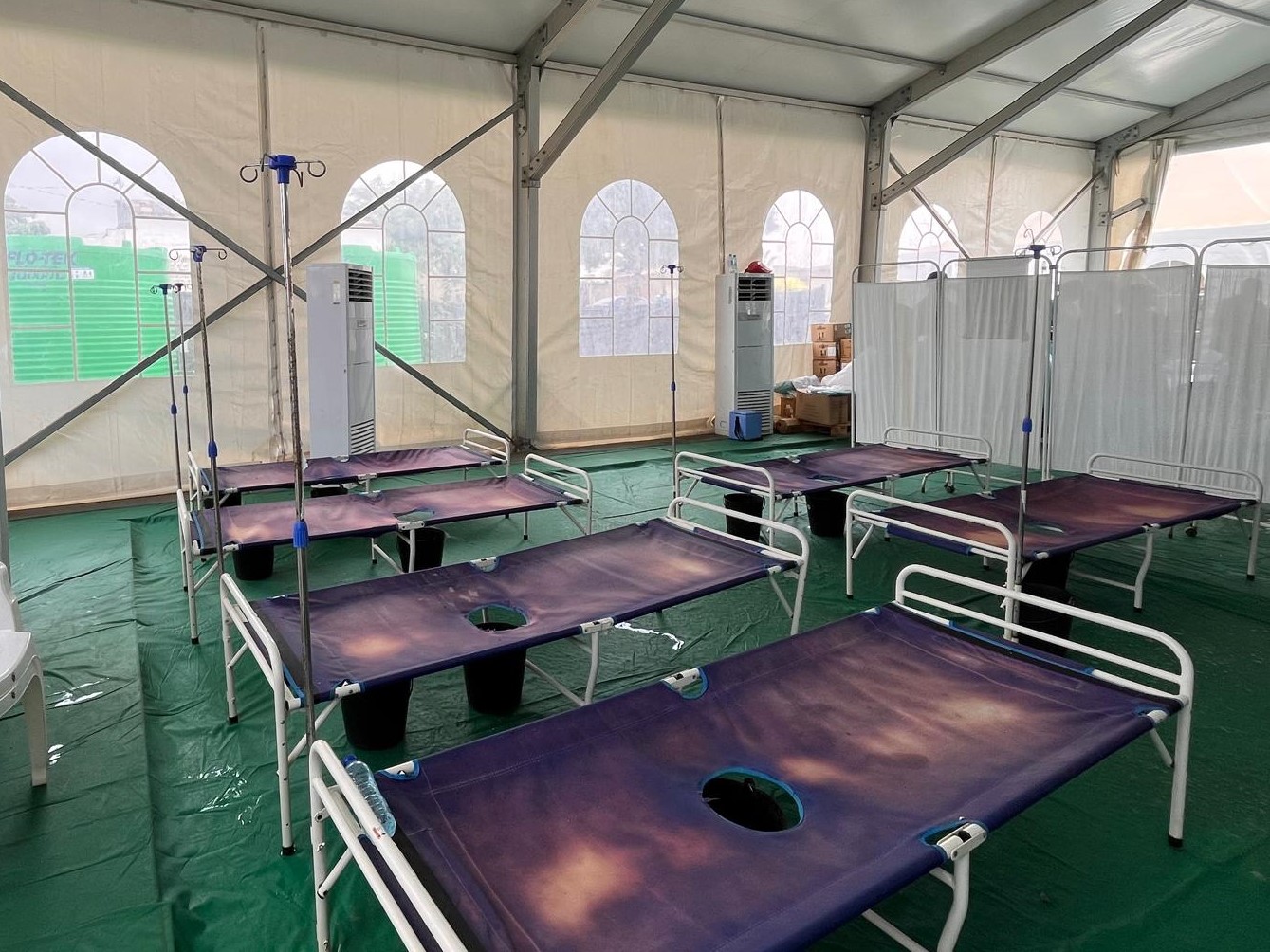 Empty beds at cholera treatment centre, in Luanda, Angola