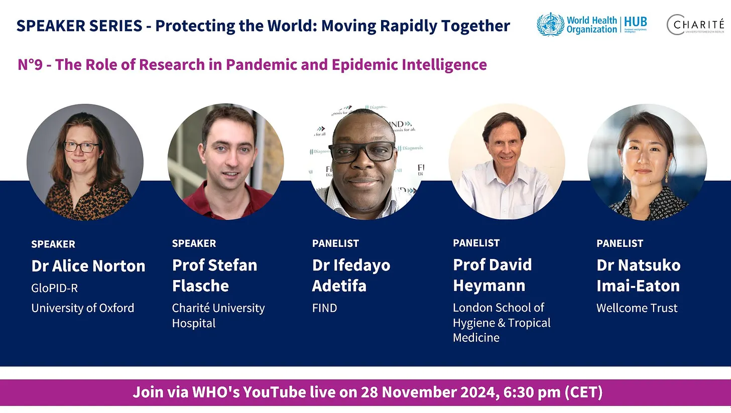 Speaker Series N°9 - The Role of Research in Pandemic and Epidemic Intelligence